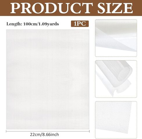 MAYJOYDIY 1.09 Yards Cross Stitch Aida Cloth Fabric 8.66Inch Water Soluble Canvas Cloth Disappear in Water Embroidery Canvas Fabric for Tablecloths Cloth Decoration Bed Sheets DIY Cross Stitch in Saudi Arabia