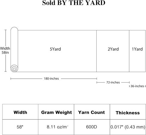 600D Waterproof Canvas Fabric by The Yard 58" W Outdoor Upholstery Fabric for Chairs Indoor Polyester Material Patio Cushion Furniture Cover DIY Sewing, 1 Yard Brown in Saudi Arabia