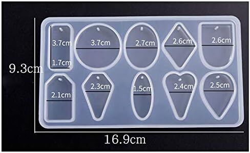 1 Pc Geometric Shapes Silicone Molds, Pendant Epoxy Resin Casting Molds for DIY Chocolate Candy Necklace UV Resin Epoxy Resin Pendant, 169x93mm, Hole: 1.5mm, Inner Size: 15-37mm in Saudi Arabia