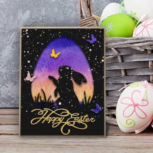 Easter Egg Rabbit Background Metal Cutting Dies for Card Making, Easter Blessing Words Die Cuts Embossing Stencil Template Tool for DIY Scrapbooking Paper Card and Photo Album Craft Decoration in Saudi Arabia