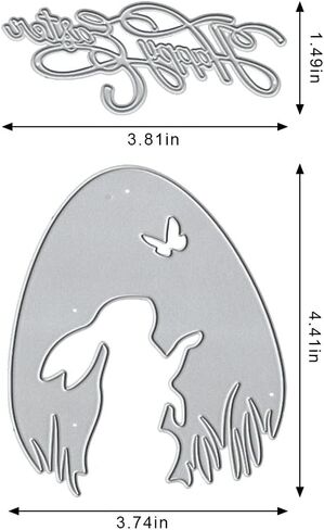 Easter Egg Rabbit Background Metal Cutting Dies for Card Making, Easter Blessing Words Die Cuts Embossing Stencil Template Tool for DIY Scrapbooking Paper Card and Photo Album Craft Decoration in Saudi Arabia