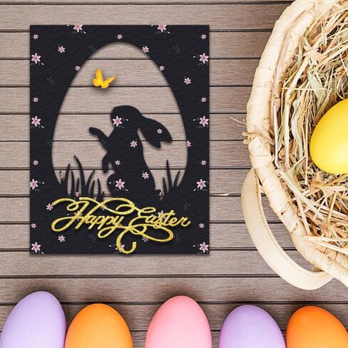 Easter Egg Rabbit Background Metal Cutting Dies for Card Making, Easter Blessing Words Die Cuts Embossing Stencil Template Tool for DIY Scrapbooking Paper Card and Photo Album Craft Decoration in Saudi Arabia