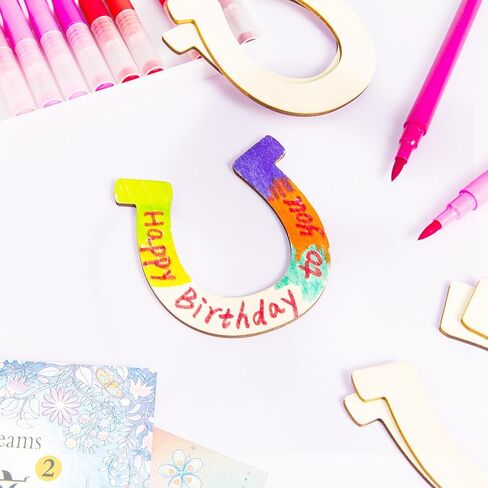 24 قطعة من قطع حدوة الحصان الخشبية غير المكتملة - شرائح خشبية يدوية الصنع لتزيين المنزل، والحرف اليدوية، وفنون حائط المزرعة، وديكور العطلات in Kuwait