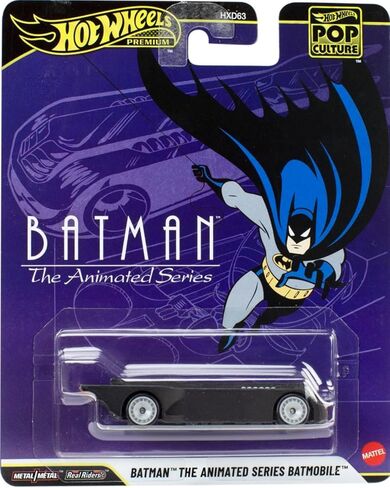 Hot Wheels Pop Culture Batman: The Animated Series Batmobile Die-Cast Vehicle, 1:64 Scale, Real Riders, Metal/Metal in Saudi Arabia