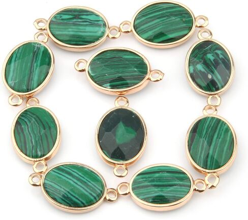 Natural Stone Connectors Faceted Egg Shape Stone Pendant Links Charms for Jewelry Making random 10 Pcs in Saudi Arabia