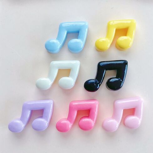 Acxico 100pcs Vibrant Mini Resin Music Notes - Glossy Flat Back Charms, Ideal for DIY Jewelry, Scrapbooking, Crafts & Accessories in Saudi Arabia