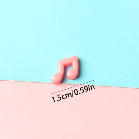 Acxico 100pcs Vibrant Mini Resin Music Notes - Glossy Flat Back Charms, Ideal for DIY Jewelry, Scrapbooking, Crafts & Accessories in Saudi Arabia