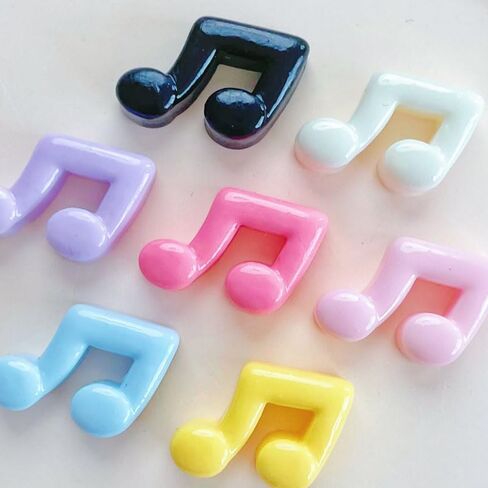 Acxico 100pcs Vibrant Mini Resin Music Notes - Glossy Flat Back Charms, Ideal for DIY Jewelry, Scrapbooking, Crafts & Accessories in Saudi Arabia