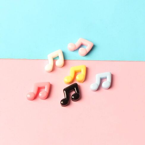 Acxico 100pcs Vibrant Mini Resin Music Notes - Glossy Flat Back Charms, Ideal for DIY Jewelry, Scrapbooking, Crafts & Accessories in Saudi Arabia