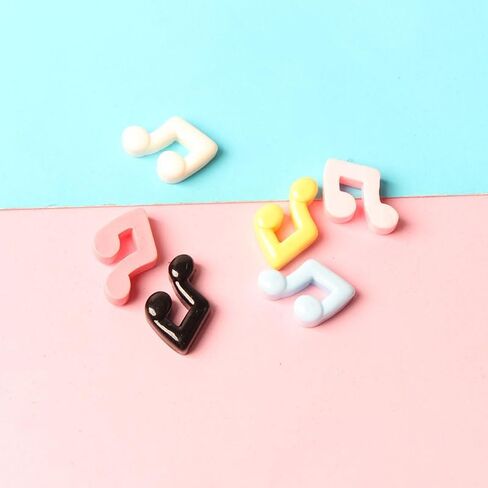 Acxico 100pcs Vibrant Mini Resin Music Notes - Glossy Flat Back Charms, Ideal for DIY Jewelry, Scrapbooking, Crafts & Accessories in Saudi Arabia