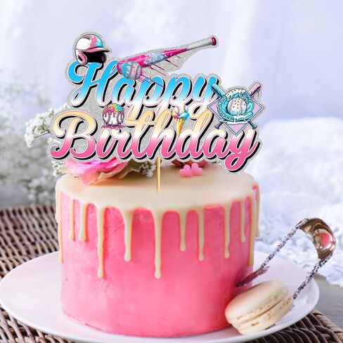 Baseball Ice Cream Drip Cake Topper - Ice Cream Baseball Drip Birthday Party Decorations Baseball Cake Decorations for Sport Themed Party Favors in Saudi Arabia