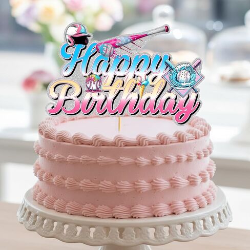 Baseball Ice Cream Drip Cake Topper - Ice Cream Baseball Drip Birthday Party Decorations Baseball Cake Decorations for Sport Themed Party Favors in Saudi Arabia