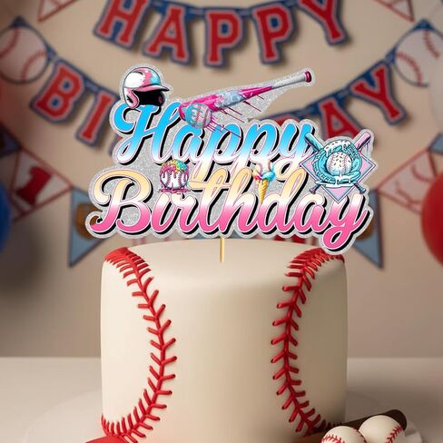Baseball Ice Cream Drip Cake Topper - Ice Cream Baseball Drip Birthday Party Decorations Baseball Cake Decorations for Sport Themed Party Favors in Saudi Arabia