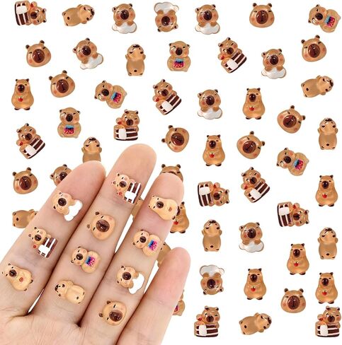 240 قطعة من أشكال كابيبارا الصغيرة، حيوانات صغيرة من الراتنج، سحر كابيبارا من الراتنج المصغر للحرف اليدوية، سحر الأظافر، تزيين المناظر الطبيعية الصغيرة، أعلى كعكة كابيبارا in Kuwait