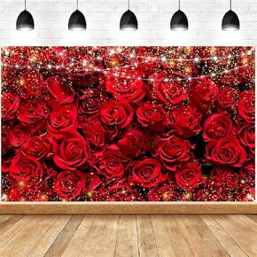 Red Rose Valentine's Day Banner Backdrop, Valentine's Day Party Decorations, Valentines Day Backdrops for Photography, Valentine's Day Rose Decoration in Kuwait