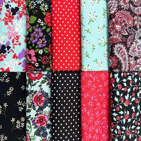10Pcs Floral Cotton Fat Quarters Fabric 18" x 21" for Sewing & Quilting Bundles and DIY Craft Patchwork (Multy 1) in Saudi Arabia