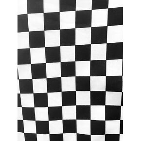 Sal Tex Fabrics 1"X1" Car Race Finished Line Checkered Board Poly Cotton Fabric Print, 60" Wide, White/Black in Saudi Arabia