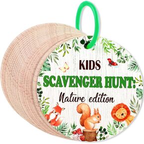 Kids Scavenger Hunt Game - Nature Edition, Toddler Outdoor Nature Scavenger Hunt Cards, Camping Toys Games for 3 Year Old's & Up, Outdoors Preschooler Activity Educational Family Fun Game Gift in Saudi Arabia