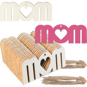 Heart Wood Slices, DIY Wooden Ornaments Unfinished Predrilled Wooden Heart Embellishments with Natural Twine for Mother's Day Thanksgiving Day Decoration 20Pcs in Saudi Arabia