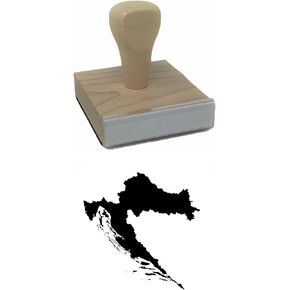 Croatia Country Rubber Stamp, 2 X 2'' Wood Stamp in Saudi Arabia