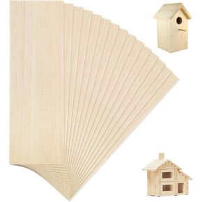 MIVIDE 20 Pack Balsa Wood Sheets 12 x 4 x1/8 Inch Thin Natural Unfinished Wood for Crafts, Hobby, Model Making, Wood Burning and Laser Projects, School Projects, Craft Project (300x100x3MM) in Kuwait