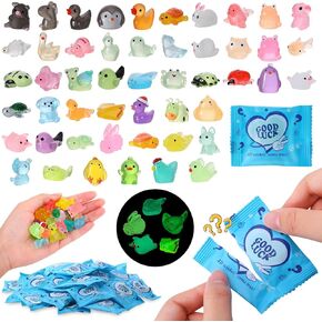 50Pcs Luminous Mini Resin Animals Blind Bags Glow in The Dark Miniature Animals Figurines Tiny Animal to Hide for Party Favors Fairy Garden Landscape Dollhouse Decor in Kuwait