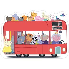 Ravensburger Peppa Pig: London Bus 24 Piece Giant Shaped Floor Jigsaw Puzzle for Kids - Screen-Free Activity Boosts Concentration and Focus in Saudi Arabia