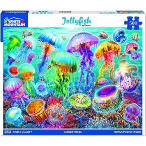 White Mountain 500 Piece Jigsaw Puzzle Beautiful Ocean Animal Puzzles with Large Pieces Gift for Adults 18"x24" - Jellyfish in Saudi Arabia