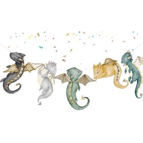 Dragon Birthday Banner – Cute Baby Dragon Party Decorations for Kids Birthday, Baby Shower, Fantasy and Medieval Theme Supplies in Saudi Arabia