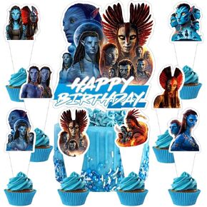 25Pcs Avatar Cake Decorations with 24pcs Cupcake Toppers, 1pcs Big Cake Topper for Avatar Birthday Party Supplies in Kuwait