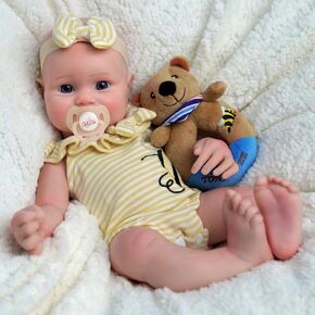 JIZHI Reborn Baby Dolls سيليكون كامل الجسم - 16 بوصة 5.73 رطل مرجح كامل دمية طفل من السيليكون البلاتيني دمى أطفال حقيقية مع ملحقات كاملة للأطفال من سن 3 سنوات فما فوق in Kuwait