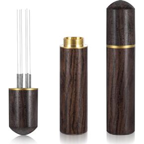 Espresso Needle Distributor,6 Needles 0.3mm Espresso Coffee Stirrer,Coffee Stirring Tool,Professional Barista Espresso Distribution Tool,Natural Wood Handle,Espresso Machine Accessories,Brown in Kuwait