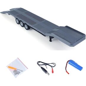 الولايات المتحدة في المخزون، نصف مقطورة بلاستيكية مسطحة 1502 لشاحنة جرار بجهاز تحكم عن بعد 1/18 Huina 1501 أرجل دعم إلكترونية لوحة ذيل هواية نموذج درجة هدية عيد ميلاد (أحمر) in Kuwait