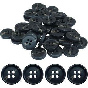 40 PCS 4-Holes Resin Buttons 5/8" Sewing Buttons for Clothing Arts Crafts Projects DIY Decorations Sewing Accessories, Black in Saudi Arabia