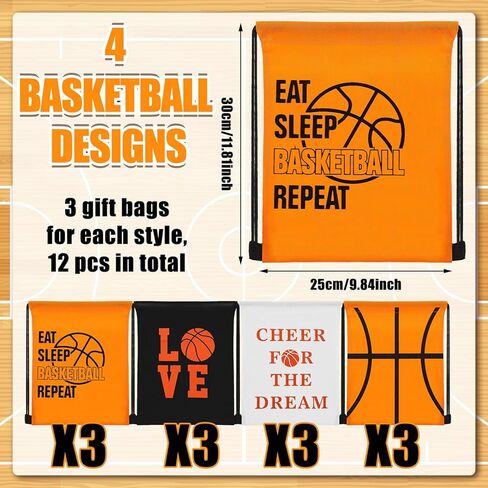 WILLBOND 86 Pcs Basketball Party Favors Including Basketball Goodie Bags Drawstring Bag Silicone Bracelets Wristbands Keychains Stickers for Team Gifts Birthday Party Decoration Supply in Saudi Arabia