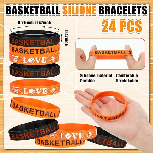 WILLBOND 86 Pcs Basketball Party Favors Including Basketball Goodie Bags Drawstring Bag Silicone Bracelets Wristbands Keychains Stickers for Team Gifts Birthday Party Decoration Supply in Saudi Arabia
