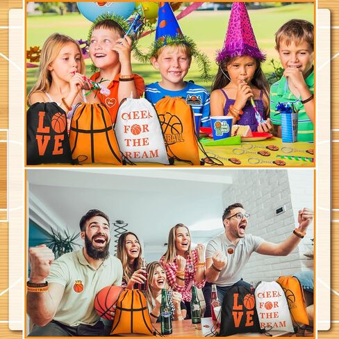 WILLBOND 86 Pcs Basketball Party Favors Including Basketball Goodie Bags Drawstring Bag Silicone Bracelets Wristbands Keychains Stickers for Team Gifts Birthday Party Decoration Supply in Saudi Arabia