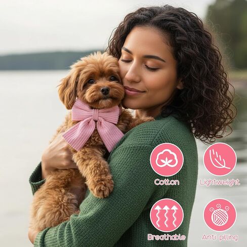 Dog Collar and Leash Set with Bowtie, Cute Pink Dog Collars Bow Metal Buckle Adjustable Corduroy Dogs Collar 10‘’-16‘’ for Small Medium Puppy Dogs with 5 FT Leash Pink S in Saudi Arabia