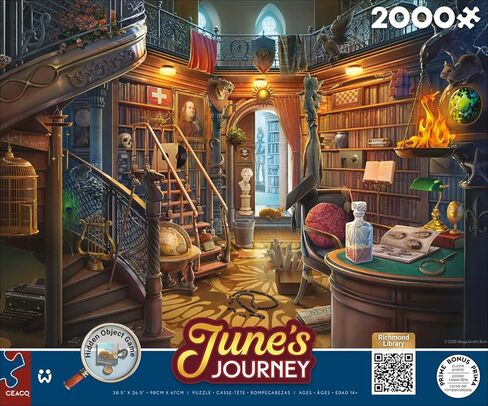 Ceaco - June's Journey - The Library - 2000 Piece Puzzle for Adults - Challenging and Perfect for Game Nights - Finished Puzzle Size 38.5 x 26.5 in Saudi Arabia