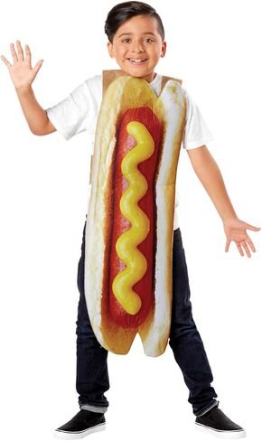 Seasons Hot Dog Costume for Kids, Funny Food Child Halloween Costume, One Size(4-9T) in Saudi Arabia