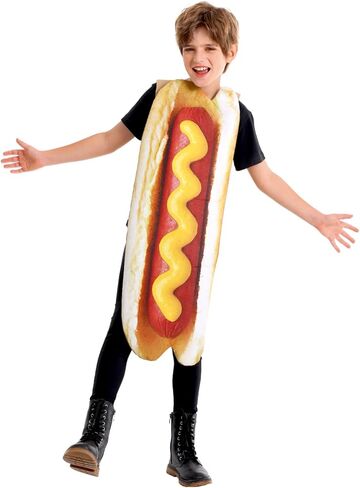 Seasons Hot Dog Costume for Kids, Funny Food Child Halloween Costume, One Size(4-9T) in Saudi Arabia