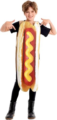 Seasons Hot Dog Costume for Kids, Funny Food Child Halloween Costume, One Size(4-9T) in Saudi Arabia