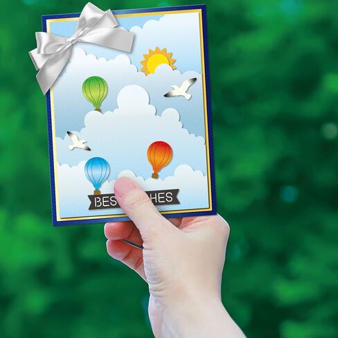 GLOBLELAND Clouds Frames Cutting Dies for Card Making Bird Sunset Borders Die Cuts Stars Moons Hot Air Balloon Metal Die Cut Dies for DIY Scrapbooking Embossing Photo Album Craft Decor in Saudi Arabia