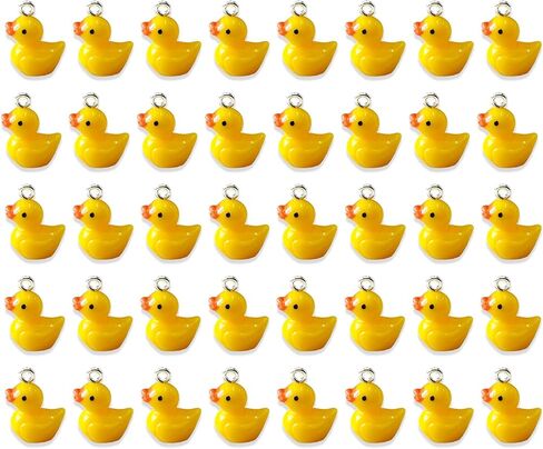 50PCS Luminous Resin Ducks Charms, Mini Yellow Luminous Ducks Resin Pendants, Cute Animal Pendants Bulk, Kawaii Duck Dangle Charms for Necklace Bracelet Earrings Jewelry Making DIY Crafts in Saudi Arabia