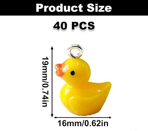 50PCS Luminous Resin Ducks Charms, Mini Yellow Luminous Ducks Resin Pendants, Cute Animal Pendants Bulk, Kawaii Duck Dangle Charms for Necklace Bracelet Earrings Jewelry Making DIY Crafts in Saudi Arabia