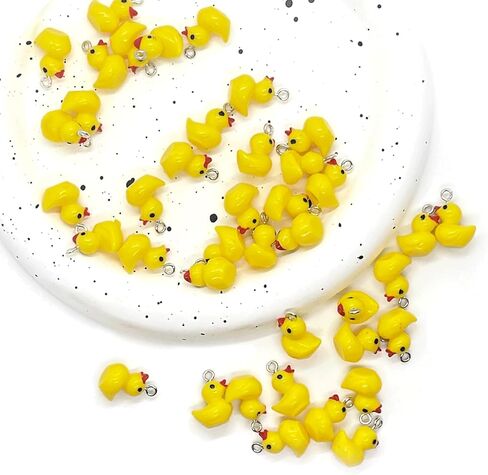 50PCS Luminous Resin Ducks Charms, Mini Yellow Luminous Ducks Resin Pendants, Cute Animal Pendants Bulk, Kawaii Duck Dangle Charms for Necklace Bracelet Earrings Jewelry Making DIY Crafts in Saudi Arabia