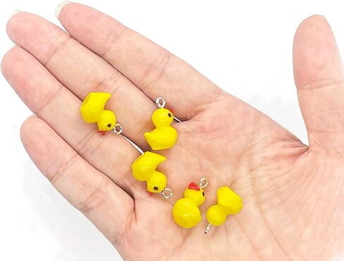 50PCS Luminous Resin Ducks Charms, Mini Yellow Luminous Ducks Resin Pendants, Cute Animal Pendants Bulk, Kawaii Duck Dangle Charms for Necklace Bracelet Earrings Jewelry Making DIY Crafts in Saudi Arabia