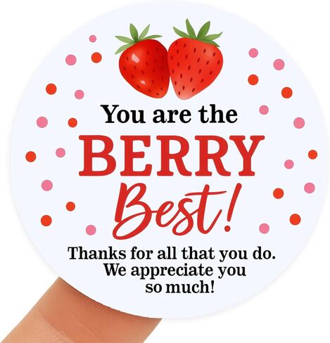 120 عبوة من ملصقات تقدير You are The Berry - ملصقات شكر على شكل فراولة مقاس 1.6 سم للموظفين والمعلمين والممرضات والمتطوعين - أختام هدايا تقدير الموظفين in Kuwait