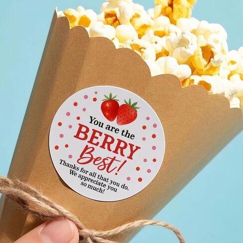120 عبوة من ملصقات تقدير You are The Berry - ملصقات شكر على شكل فراولة مقاس 1.6 سم للموظفين والمعلمين والممرضات والمتطوعين - أختام هدايا تقدير الموظفين in Kuwait