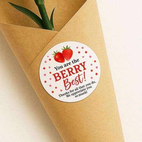 120 عبوة من ملصقات تقدير You are The Berry - ملصقات شكر على شكل فراولة مقاس 1.6 سم للموظفين والمعلمين والممرضات والمتطوعين - أختام هدايا تقدير الموظفين in Kuwait